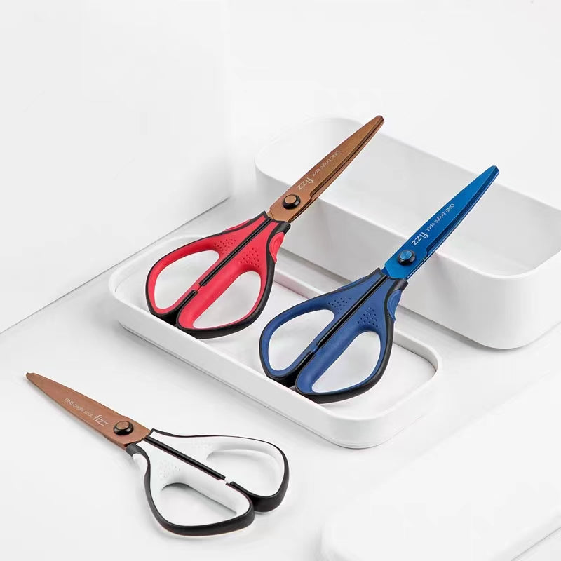 A-TEN INDEED Children Scissors New Design 5" Soft Grip Handle With Skidproof Stripe Student Scissors SC7750