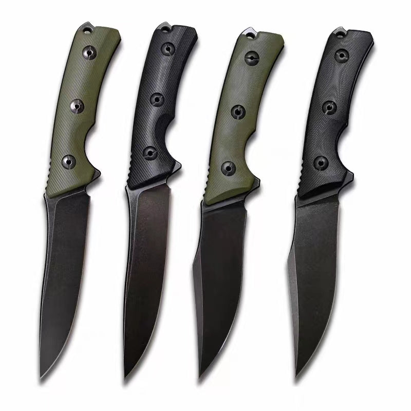 A-TEN INDEED New Outdoor Fixed Blade Non-slip Handle Tactical Knife Camping Safety Knife Made of Stainless Steel