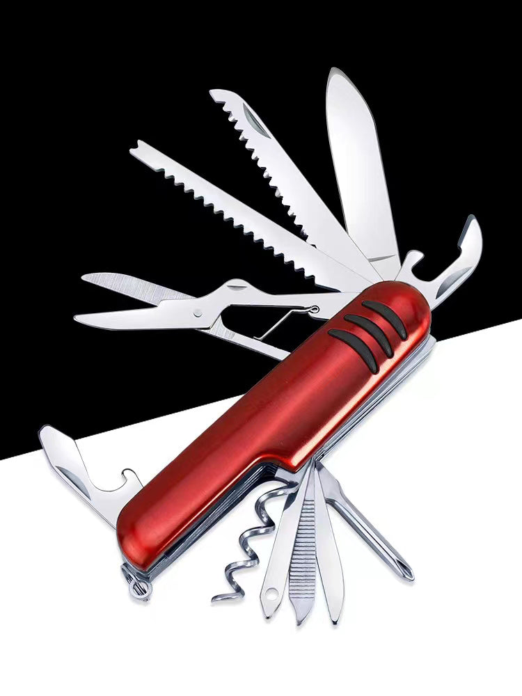 A-TEN INDEED Multifunctional Stainless Steel Knife Multi Purpose Army Folding Survival Outdoor Camping Tool Swiss Knife