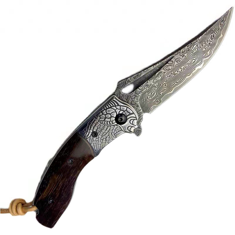 A-TEN INDEED yangjiang Bearing folding jackknife with wood handle Outdoor survival tactical knife